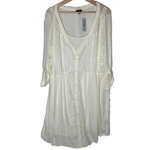 Torrid Women's Size 2X Ivory Dress Two piece Embroidered New